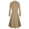 thumbnail image 2 of Womens Winter Lapel Button Long Trench Coat Jacket Ladies Overcoat Outwear, 2 of 3