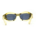 thumbnail image 4 of Trendy 90s Sport Wrap Thick Bevel Plastic Oval Sunglasses Gold - Black, 4 of 4