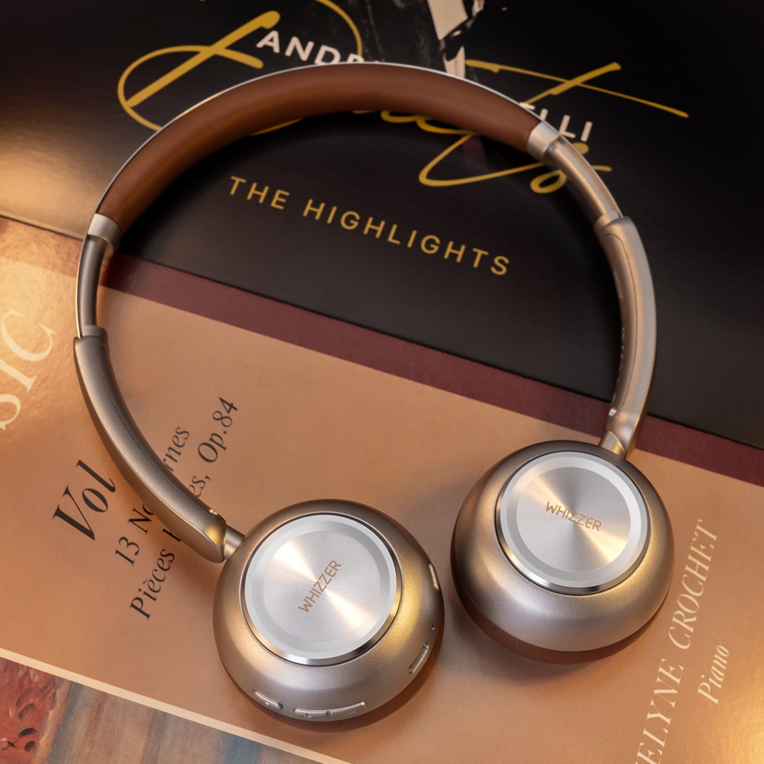 On-Ear Wireless Headphones for Small Head Size, Veezoo Retro Bluetooth Headset with Maillard Color, for Casual Wear & Mobile Gaming