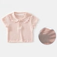 thumbnail image 2 of Zpanxa T-Shirts Athlétiques pour Filles Couleur Unie Manches Courtes Col Rond Coton T-Shirt de Base d'Été Haut 1-2 Ans, 2 of 7