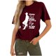 thumbnail image 2 of Fiudx Camisetas para Mujer Moda Mujer Casual Impresión Pulóver Manga Corta Camiseta Tops Blusa, 2 of 4