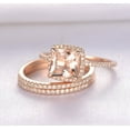 thumbnail image 5 of Womens Exquisite Luxury Square Diamond Ring Set Rose Gold Alloy Inlaid Artificial Gems Engagement Promise Jewelry, 5 of 5