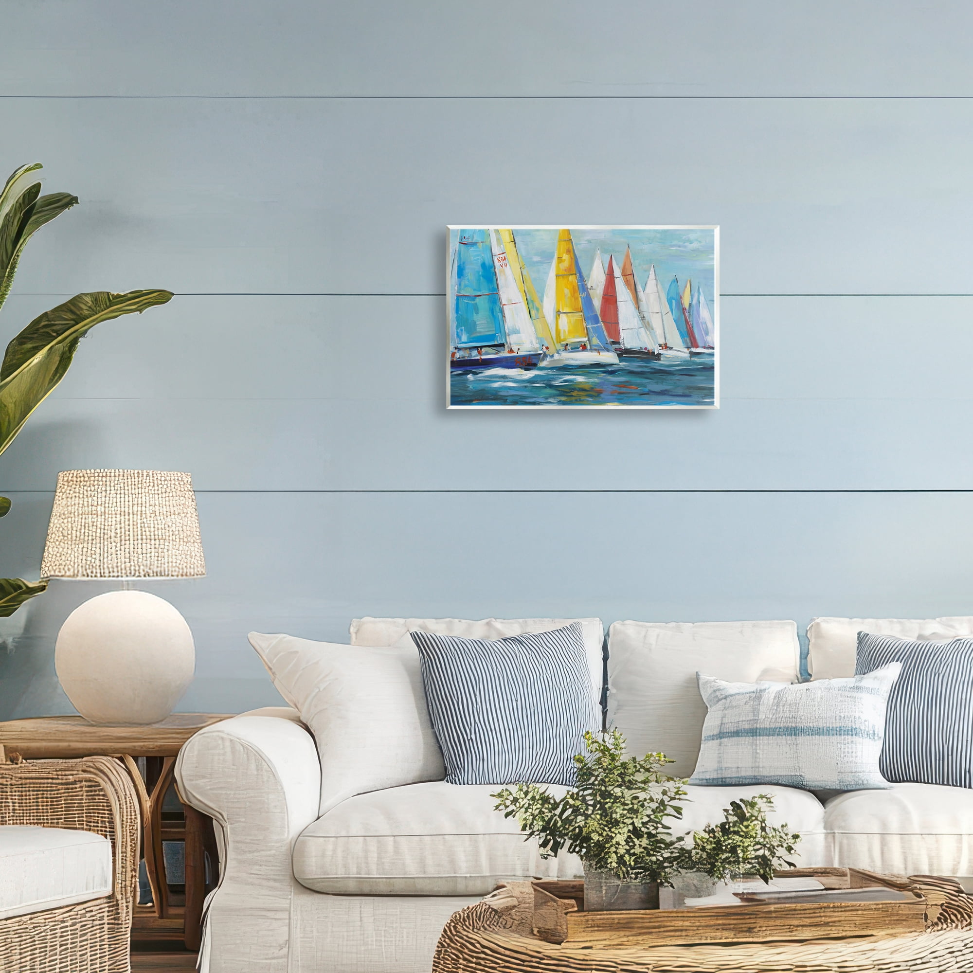 Stupell Industries Colorful Sails Coastal Scene Wall Plaque Art, design by Lorenzo Collective