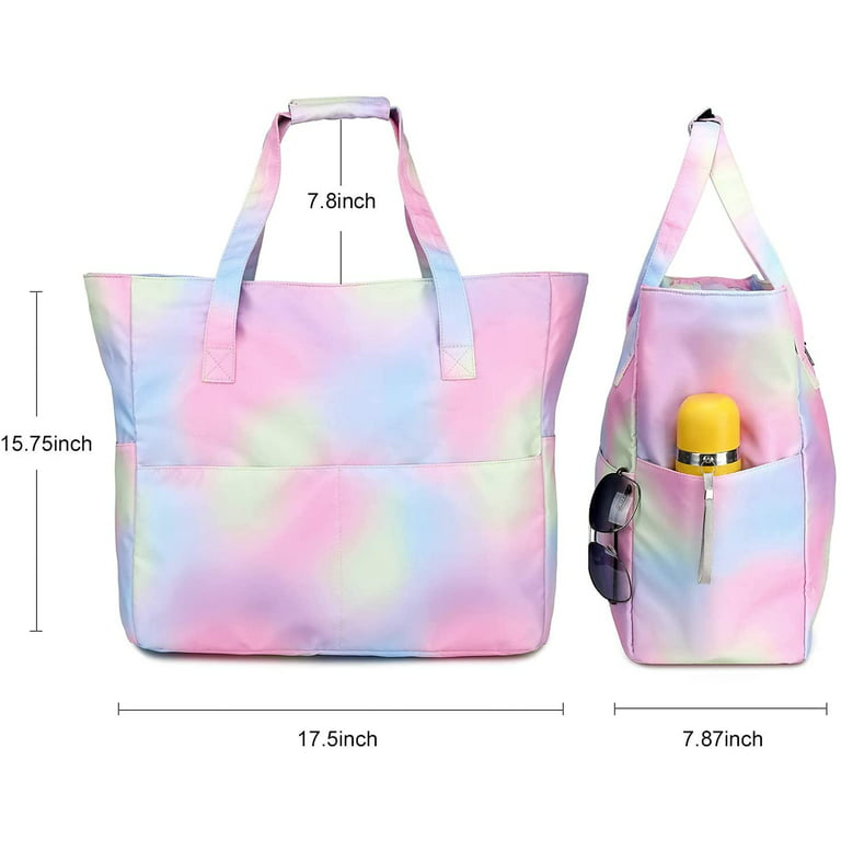 Waterproof Beach Tote Pool Bags for Women Ladies Extra Large Gym Tote Carry  On Bag With Wet Compartment for Weekender Travel