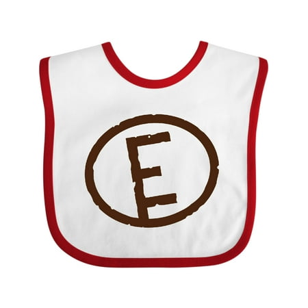 

Inktastic Branding Iron Letter E Monogram Gift Baby Boy or Baby Girl Bib