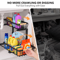 thumbnail image 6 of TAIMASI 2 Pack Under Sink Organizers and Storage, 2-Tier Pull Out Cabinet Organizer with Sliding Drawer, Adjustable Height Metal Bathroom Sink Organizer for Kitchen Pantry Closet, Black, 6 of 9