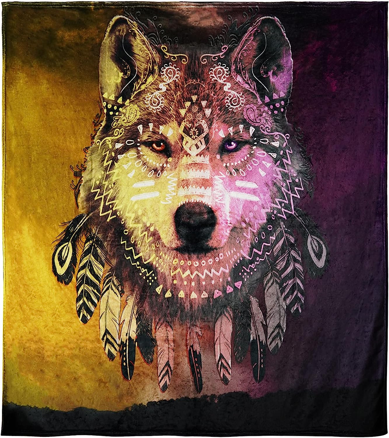 Wolf Blanket Gifts Men Kids Teens Super Soft Flannel Wolves Throw
