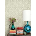 thumbnail image 3 of Chesapeake Karachi White Wooden Damask Wallpaper, 20.5-in by 33-ft, 3 of 5
