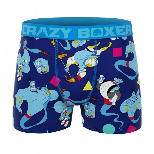 Crazy Boxer Disney Aladdin Genie Character All Over Men's Boxer  Briefs-Small (28-30)