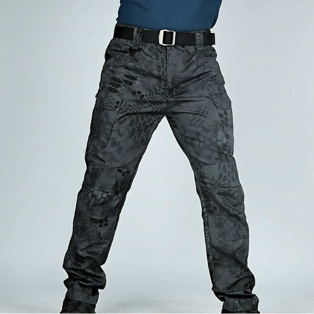 2023 Cargo Pants for Men on Clearance Solid Color Plus Size Multiple Pockets Cargo Trousers Work Wear Combat Cargo Pocket