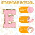 thumbnail image 3 of Uxcell Letter E Chenille Letter Patches Self Adhesive Stick on Embroidered Patch for Clothing Repair(Pink, Pack of 6), 3 of 6