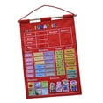thumbnail image 1 of Kids My Calendar Fabric Wall Hanging Date Weather Chart Children Learning Poster Red, 1 of 8