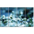 thumbnail image 2 of White Flowers on Blue Background - Floral Canvas Art Print, 2 of 3