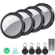 Bluetooth Tracker 4-Pack, Smart Air Tracker Tags and Item Locator Works with Apple Find My (iOS Only), Item Finder for Keys, Wallet, Luggage and Bags, Replaceable Battery, Key Ring & Lanyard Included