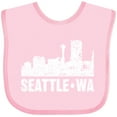 thumbnail image 3 of Inktastic Seattle Skyline Grunge Boys or Girls Baby Bib, 3 of 4