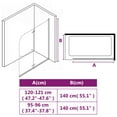 thumbnail image 3 of vidaXL Bathtub Shower Door Folding Bathtub Door Tub Enclosure Safety Glass, 3 of 4