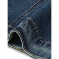 thumbnail image 5 of INSPIRE CHIC Women's Button Down Collarless Long Sleeve Cropped Denim Jacket M Washed Blue, 5 of 6