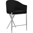 thumbnail image 1 of Meridian Furniture Xavier Black Velvet Counter Stool with Chrome Metal Legs, 1 of 8
