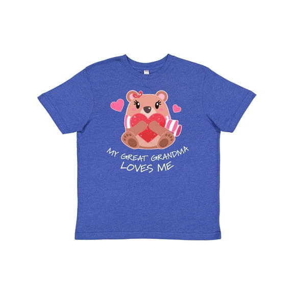 Inktastic My Great Grandma Loves me- bear and hearts Youth T-Shirt