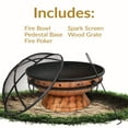 thumbnail image 4 of Sunnydaze Royal 30" Round Wood-Burning Copper Finish Raised Outdoor Fire Pit Bowl, 4 of 17