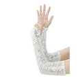 thumbnail image 6 of Women's Long Hook Finger Sequins Fingerless Arm Sleeves Shiny Bling Cosplay Gloves for Female Costume Vintage Opera Dance Party Silver, 6 of 7