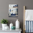 thumbnail image 3 of Bathroom Wall Art Canvas Prints Navy Blue Bathroom Picture Wall Decor Rustic Farmhouse Artwork Stretched and Framed 12x16inch, 3 of 5