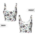 thumbnail image 6 of Uemuo Dinosaur on Excavator2 Pattern Women's Sports Bra - High Impact Support, Breathable, and Comfortable Athletic Bra for Running, Yoga, and Workouts, 6 of 9