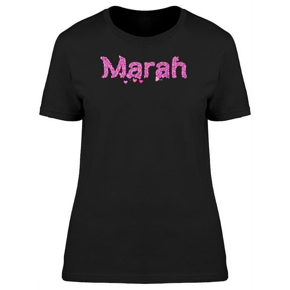 Marah Cute Pink Heart Name T-Shirt Women -Image by Shutterstock, Female XX-Large