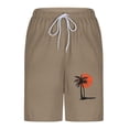 thumbnail image 2 of Fnnxeal Mens Swim Trunks Quick Dry, Beach Shorts with Liner & Pocket, Coffee Brown Board Shorts, Tropical Palm Tree Print Swimwear,Size 2XL, 2 of 6