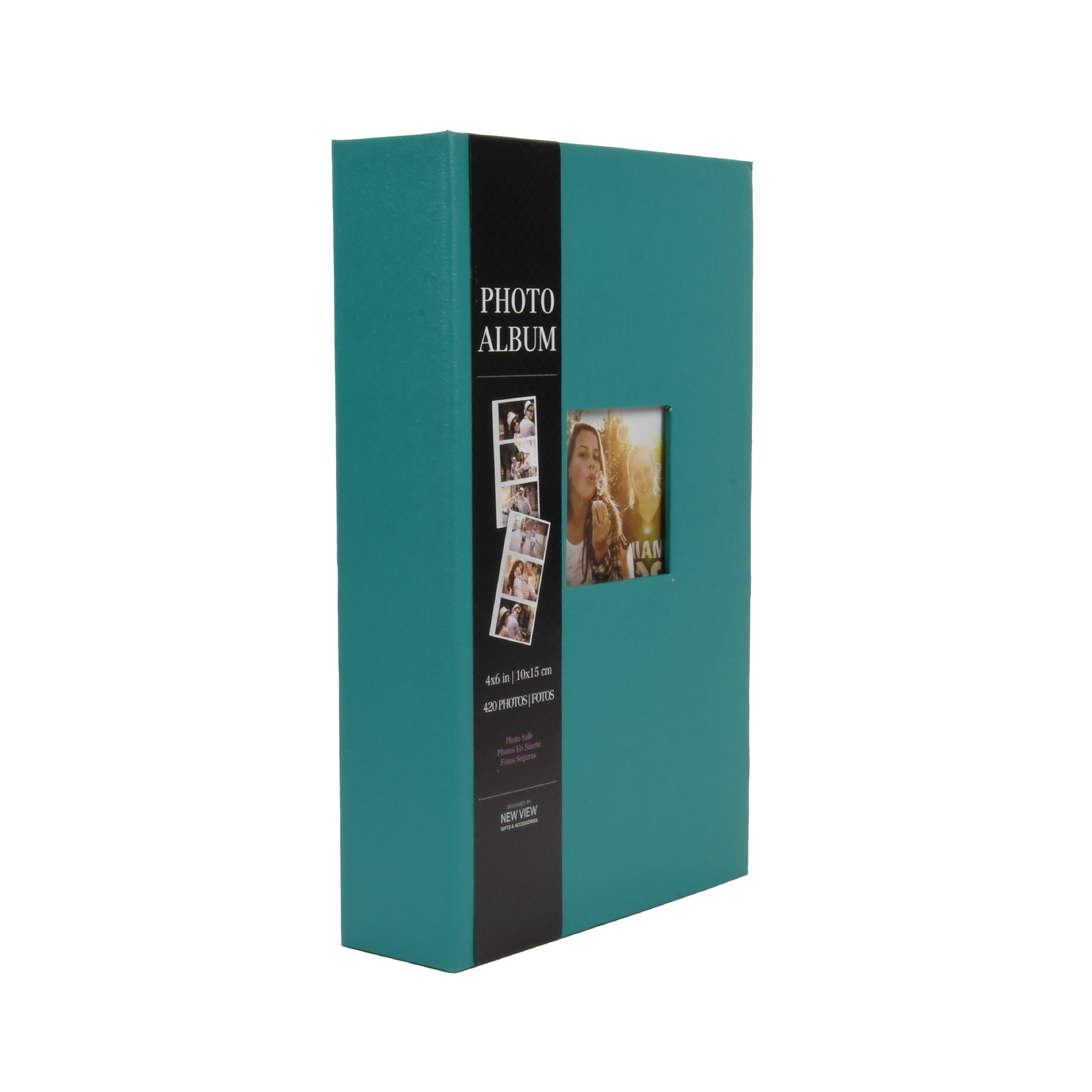 New View Gifts Ring Bound Teal Photo Album, Holds 3 Photos per Page, 4"x6" Photographs