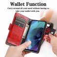 thumbnail image 2 of Case for Motorola Moto G51 Cover Leather Wallet Folio Case Book Design Flip Magnetic Closure - Red, 2 of 5