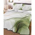 thumbnail image 3 of Quilts Twin Size, Marble Sage Green Soft Comforter Bedding Set for Bed, Gold White Modern Gradient Ocean Wavy Lightweight Quilted Bedspread with Pillow Cover(2 Pieces) for All Season, 68x86 Inch, 3 of 6