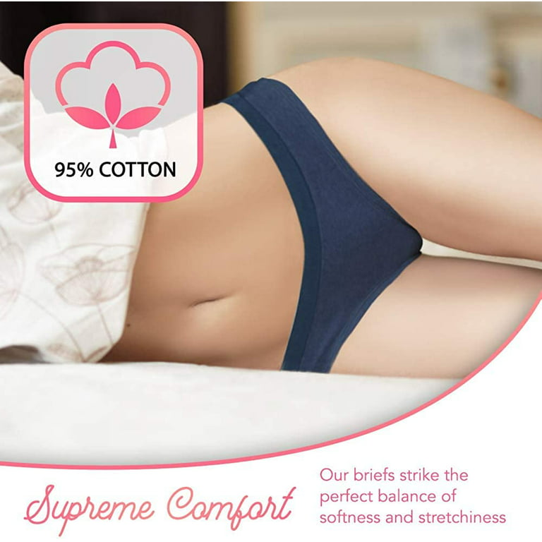Womens Bikini Panties Seamless Underwear - 12 Multi Pack - Comfy Cotton,  Pinch Free (Large)