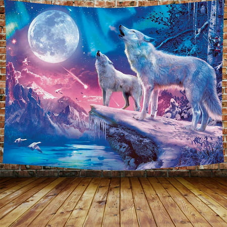 Cool Wolf Tapestry Fantasy Animals Moon Tapestry for Boys Men Bedroom  Colorful Aesthetic Blue Galaxy Mountian Forest Tapestry 80 60 Flannel Large  Art Tapestries for Living Room Dorm DBLS855 | Walmart Canada