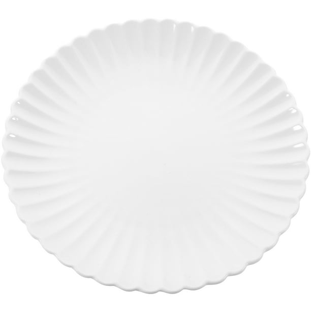 Platos con forma de crisantemo, bandeja de cerámica para comida, bandeja para postres, plato para aperitivos, vajilla de cocina (blanco)