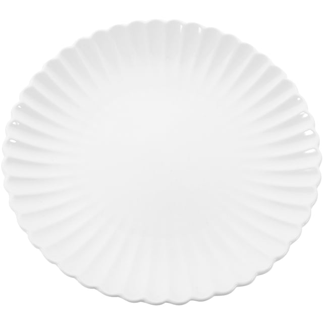 Chrysanthemum Shaped Dishes Plate Ceramics Food Tray Dessert Tray Snack Plate Kitchen Tableware (White)