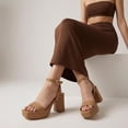 thumbnail image 4 of Cushionaire Cherry Platform Heels for Women – Women's Dress Sandals with Chunky Block Low Heel with Adjustable Ankle Strap - Runs Large, Size Down Half Size, 4 of 19