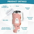 thumbnail image 2 of Yayeee 40oz Stainless Steel Tumbler with Straw and Handle Double-Wall Insulated Travel Water Bottle, Pink Cartoon Halloween, 2 of 8