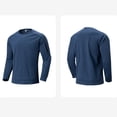 thumbnail image 3 of Chiccall Sweatshirts for Men Long Sleeve Crew Neck Athletic Pullover Solid Casual Workout Shirts with Zipper Pocket, 3 of 4