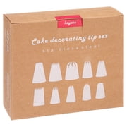 Kayaso Cake Decorating Icing Piping Tip Set, 10 X-large Decorating Tips Stainless Steel Plus 20 Disposable Pastry Bags