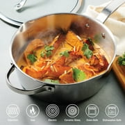 Tramontina Tempo Tri-Ply Base Stainless Steel 3.5-Quart Saute Pan with Glass Lid, Induction-Ready Cooking Pan, Oven-Safe, Dishwasher-Safe