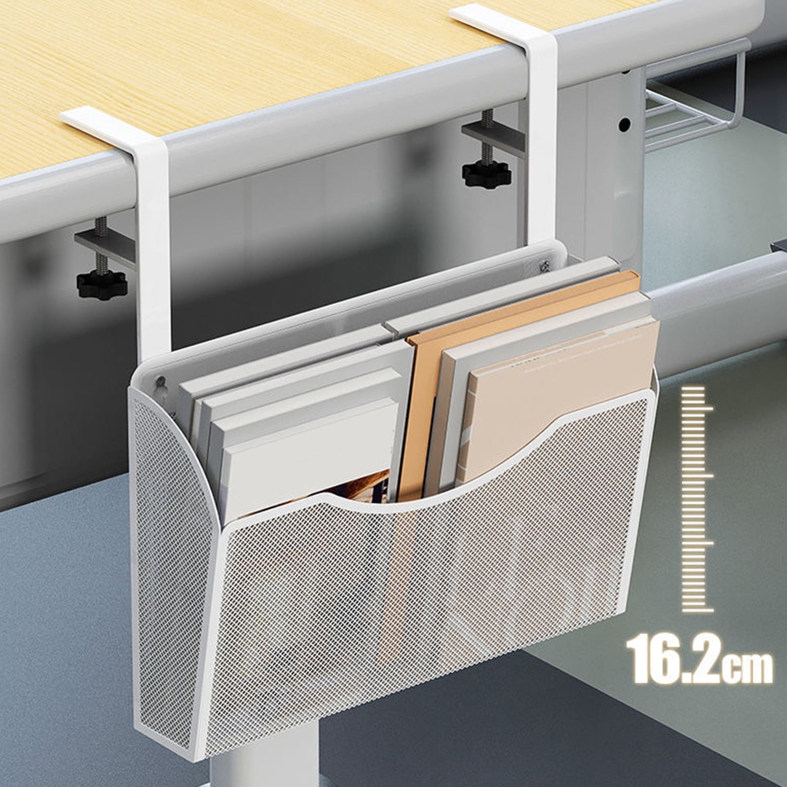 Easy Install Desk Storage Bin Versatile Desk Under Holder Baskets with Sections for Efficient Sorting