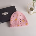 thumbnail image 4 of Gorro de punto con puños de invierno con diseño de arcoíris de salpicaduras de pintura de neón, gorro clásico y cálido para mujer adulta, talla única, 4 of 5