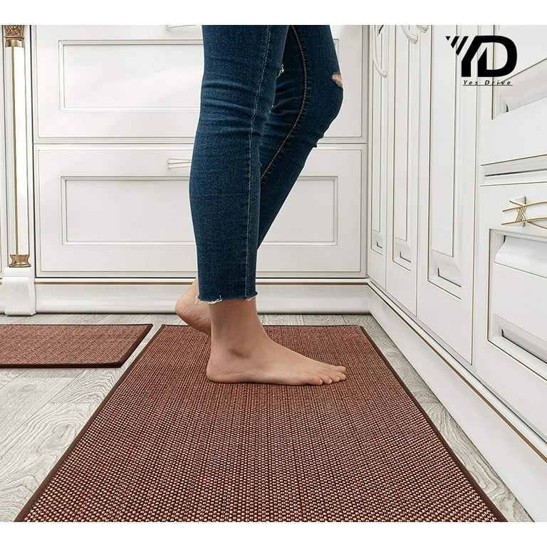 Kitchen Rugs and Mats Washable [2 PCS],Non-Skid Natural Rubber
