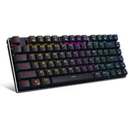 HUO JI E-Yooso Z-88 RGB Mechanical Gaming Keyboard, Metal Panel, Blue Switches - Clicky, Compact 81 Keys for Mac, PC, Black