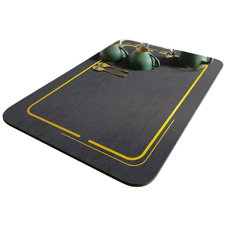 

Baiwo Table Mat Wipe Clean Anti-fouling Double-sided Non-slip Absorbent Diatomite Home Dining Drying Dishes Drain Mat for Kitchen