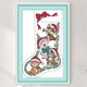 thumbnail image 1 of Cuadros Decorativos Bordado completo Hilo de algodón ecológico 16CT Impreso Cat Stocking Kit de punto de cruz DQrwqpou  embutido en tela, 1 of 9