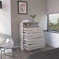 thumbnail image 5 of Miekor Furniture Four Drawer Dresser Wuju, Bedroom, Light Gray / White W4US0145, 5 of 7