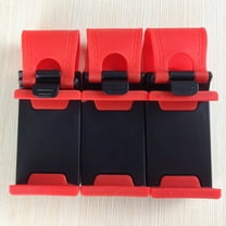 LABRIMP 3pcs Portable Adjustable Hands free Car Steering Wheel Phone Mount Holder with Multi functional Clip Socket for Car Red