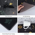thumbnail image 5 of Flower Kitchen Rugs Set of 2, Non Skid Kitchen Mats, Black Waterproof Cushioned Anti Fatigue Kitchen Mat Washable, 17"x47"+17"x29", 5 of 6